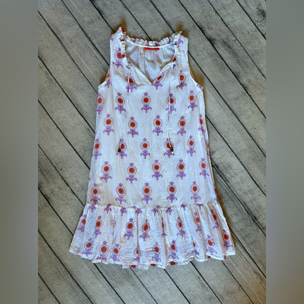 Oliphant Women’s Dress, Sz. XS, White w/ Floral, Light and Flowy, EUC!